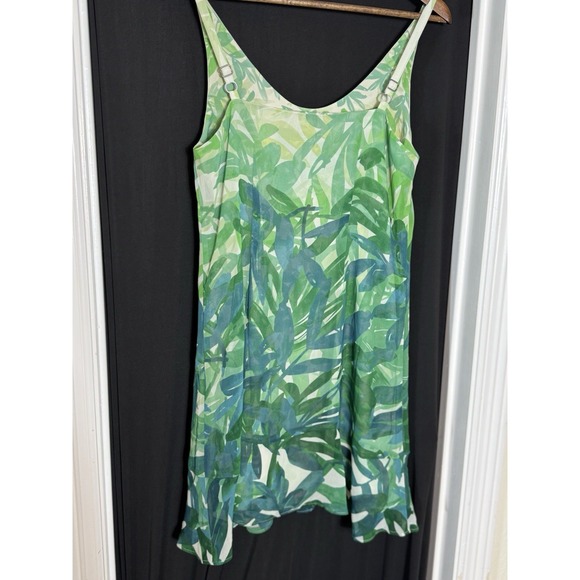 CAbi Tropical Flutter Castaway Spaghetti Strap Womens Dress S Fairy Resort sheer - Picture 5 of 7